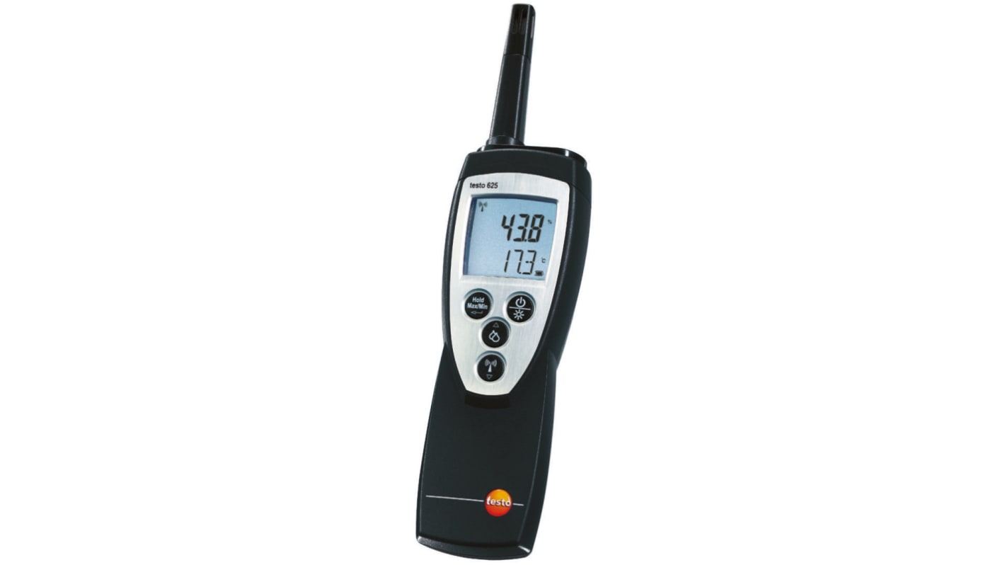 Testo 625 Handheld Hygrometer, ±2.5 %RH Accuracy, +1370°C Max, 100%RH Max