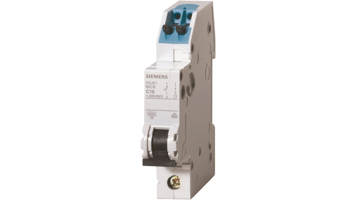 Interruttore magnetotermico Siemens, 2P 16A 6 kA, Tipo C