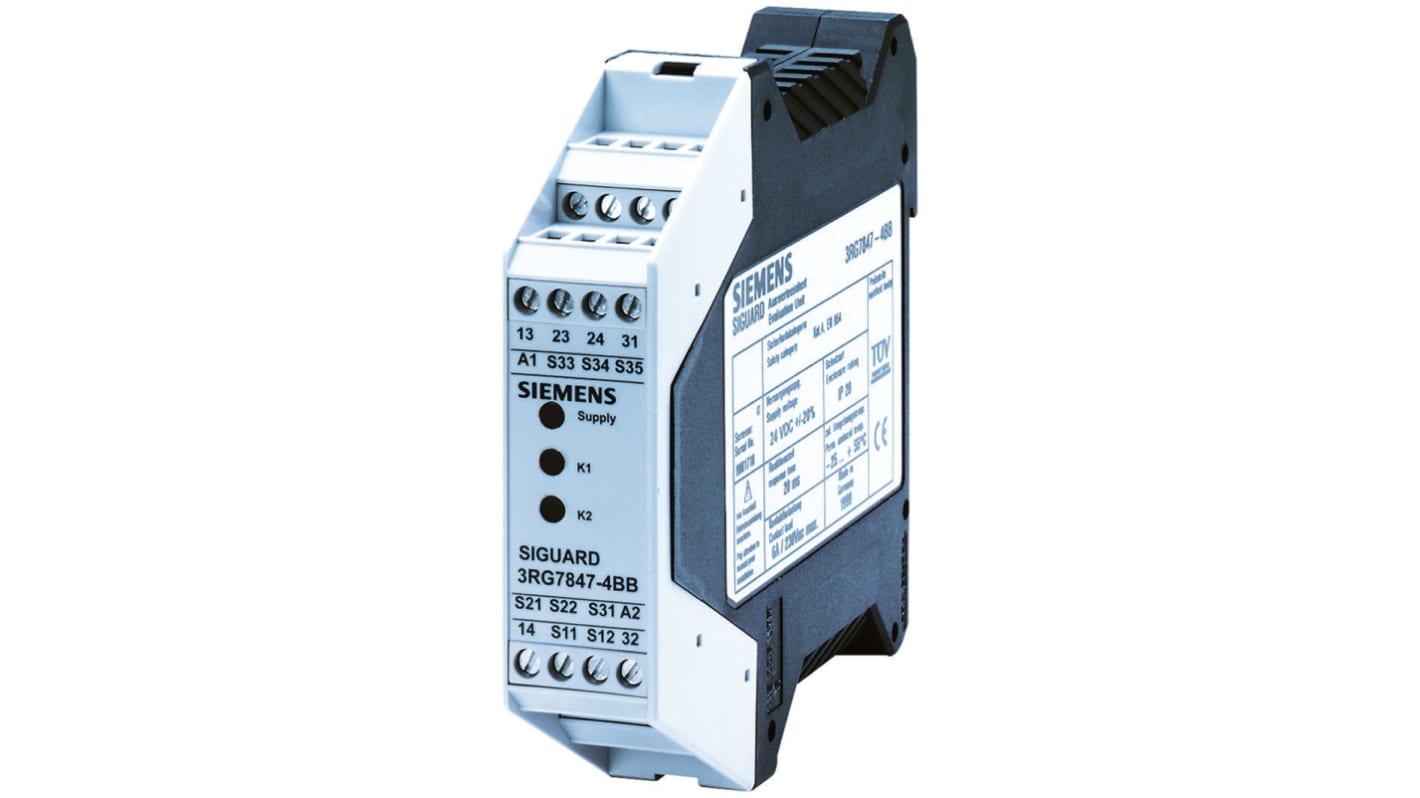 Siemens Emergency Stop Safety Relay, 24V ac/dc, 2 Safety Contacts