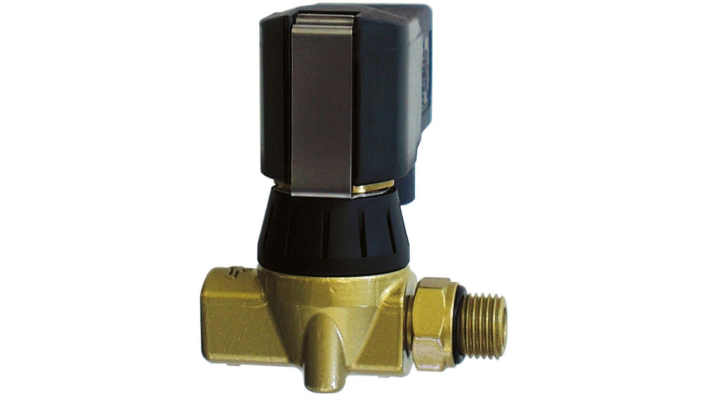 Buschjost 三通直动式电磁阀, 230 V 交流电源, 1/4 in G 内螺纹接口, 黄铜主体, 用于中性液体、无润滑的空气, 84660系列