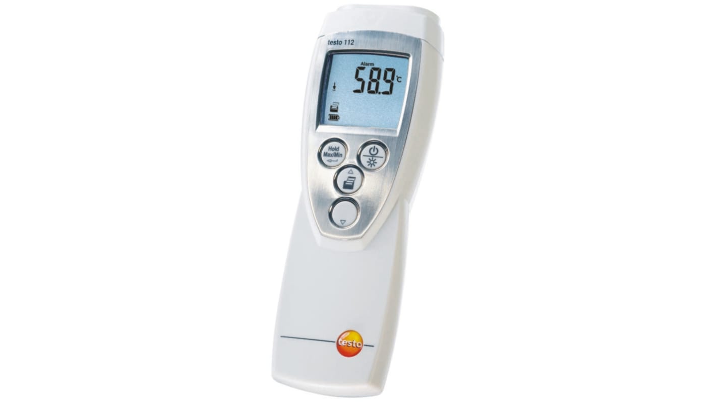 Testo 112 Wired Digital Thermometer for Food Industry Use, NTC, PT100 Probe, 1 Input(s), +300°C Max, ±0.2 °C Accuracy