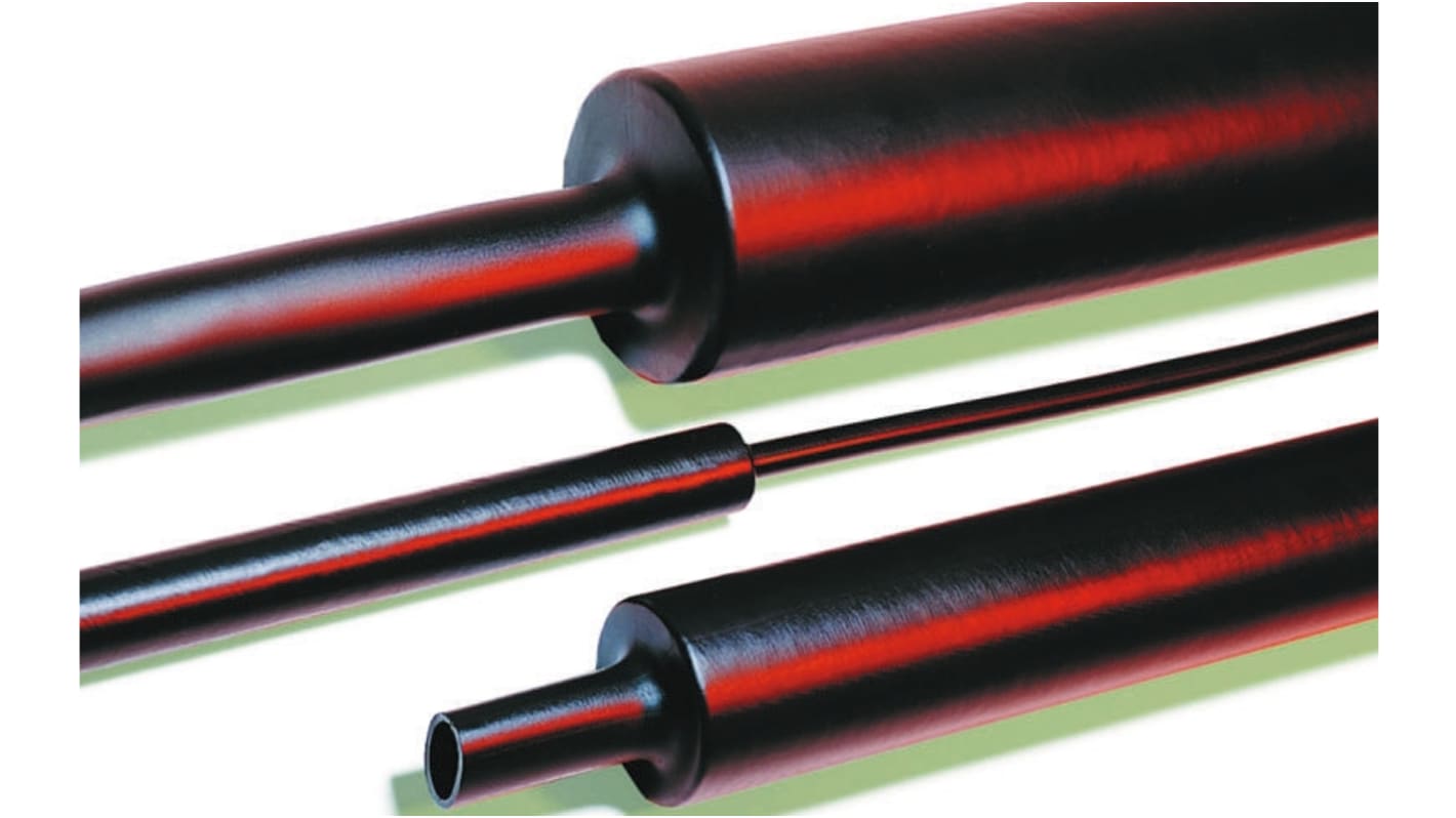 HellermannTyton Adhesive Lined Heat Shrink Tubing, Black 50mm Sleeve Dia. x 1m Length 4:1 Ratio, TREDUX-MA47 Series