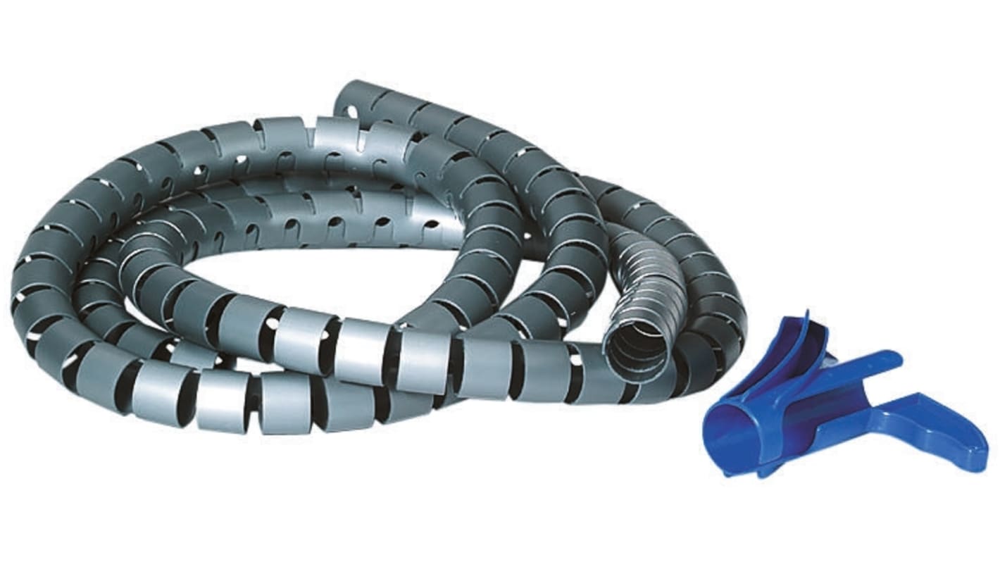 HellermannTyton Helawrap HWPP Kabelschlauch verzinnt PP für Kabel-Ø 18mm bis 21mm, Länge 25m Umflochten