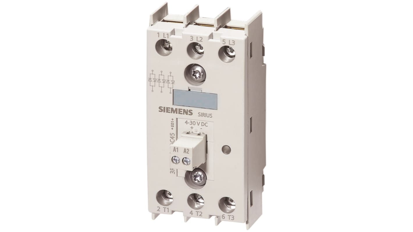 Siemens Solid State Relay, 55 A Load, Panel Mount, 600 V Load, 30 V dc Control