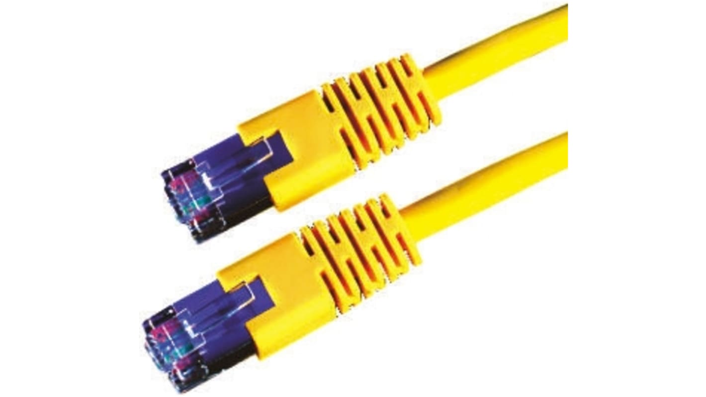 Roline, 10m Cat6, Yellow RJ45 to Male RJ45 Male, S/FTPShielded, Terminated PVC Sheath