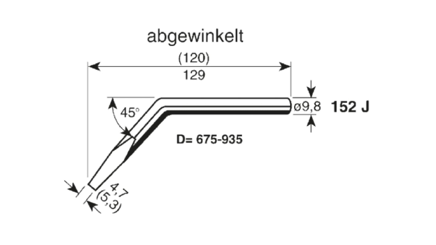 Punta saldatore Ersa, serie Serie 152, 5.3 mm, forma: Scalpello, angolo 45°