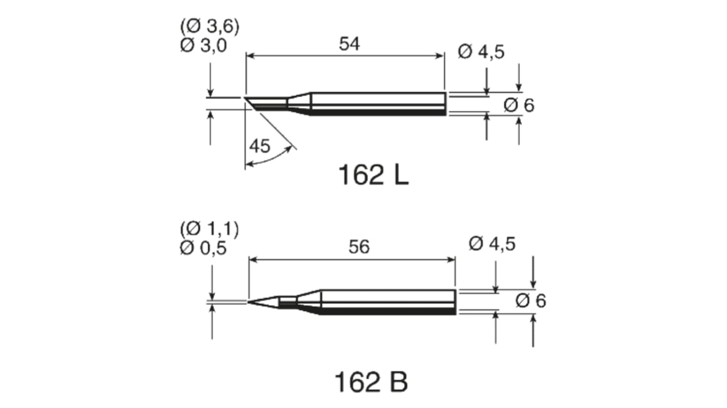 Ersa 3 mm Hoof Soldering Iron Tip for use with Multitip C15, Tip 260