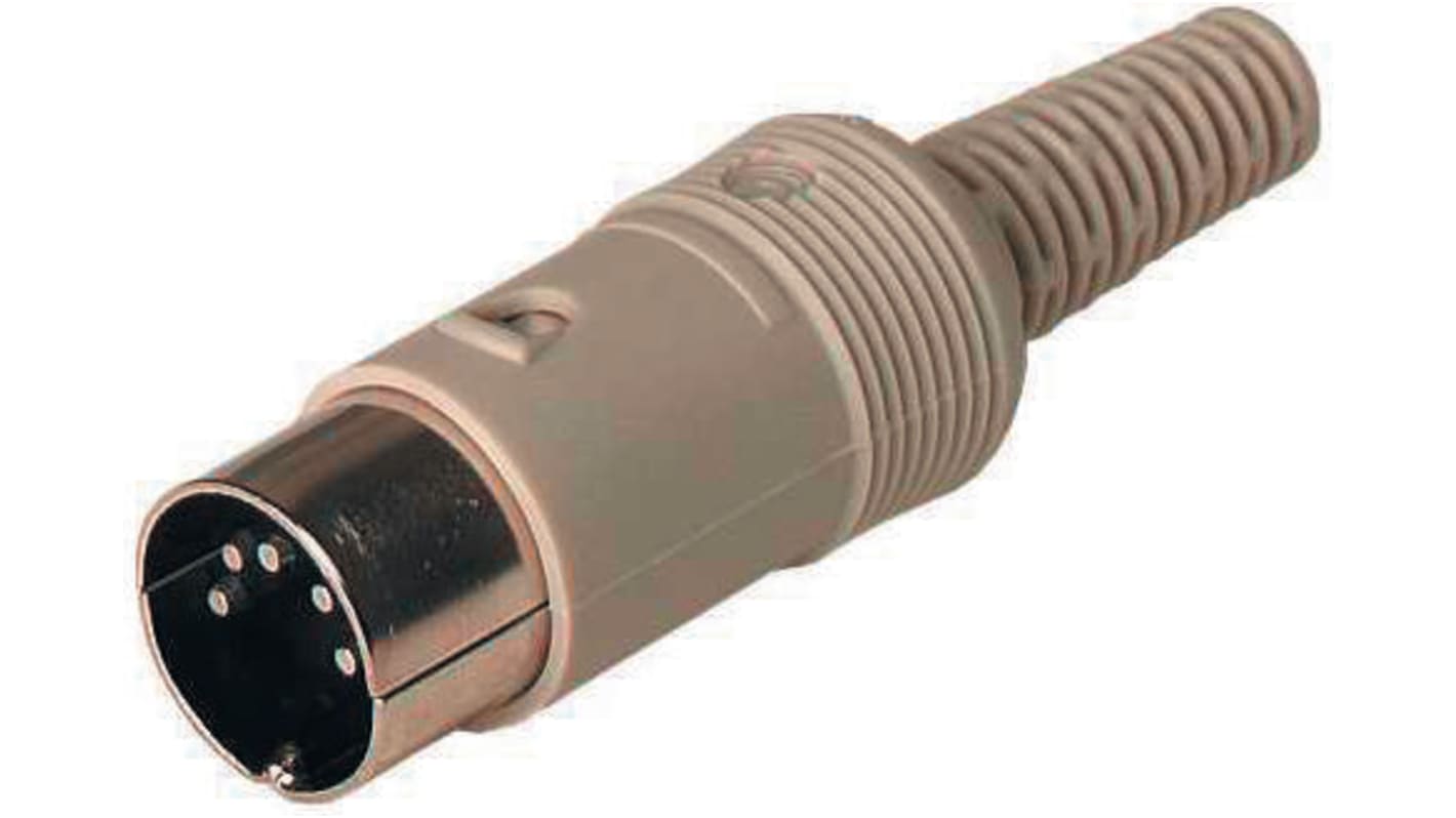 Hirschmann, MAS 6 Pole Miniature Din Plug, DIN 45322, 4A, 34 V ac/dc IP30, Male, Cable Mount