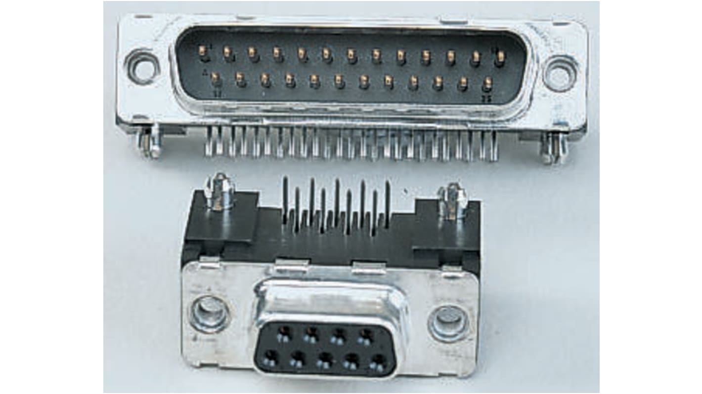 Connecteur Sub-D Femelle Amphenol ICC 37 voies Traversant Angle droit