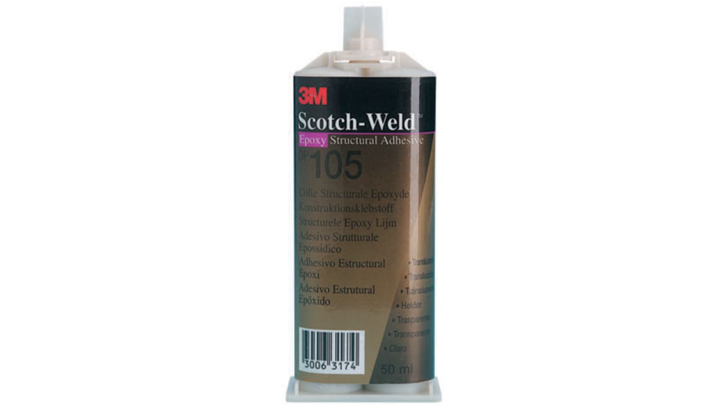 Adhesivo epoxi transparente 3M Scotch-Weld DP105, jeringa de 50 g