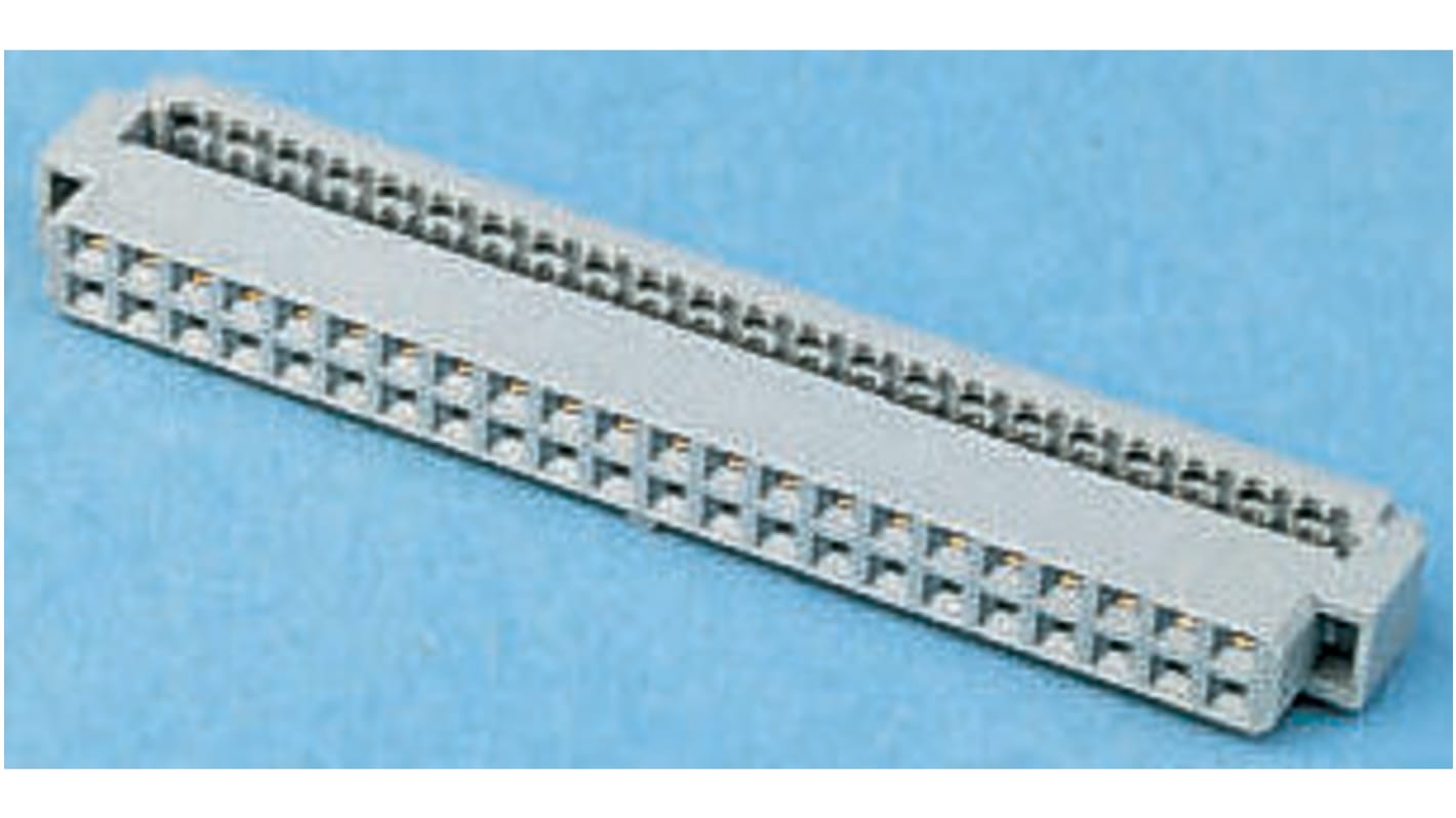 3M 1522 Series Right Angle Cable Mount PCB Socket, 44-Contact, 2-Row, 2mm Pitch, IDT Termination