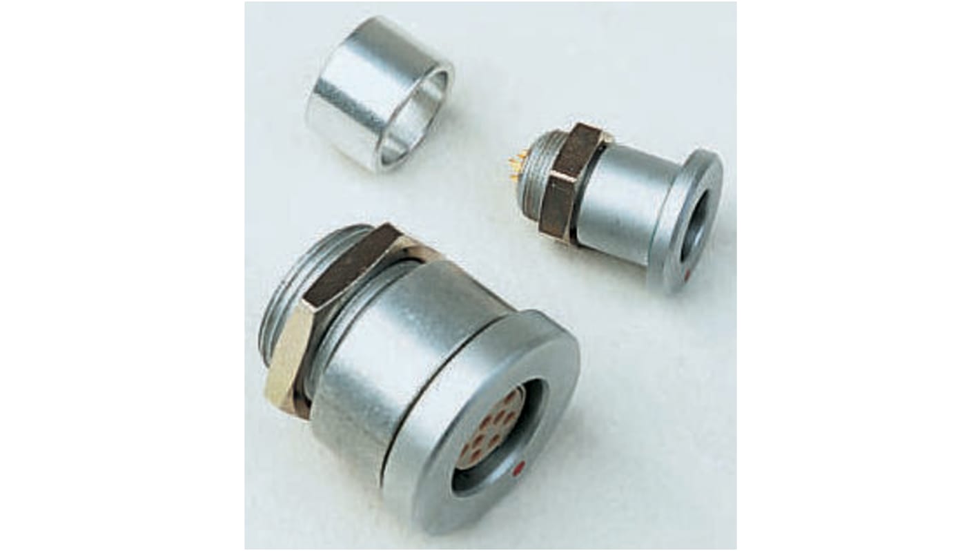 Fisher Circular Connector, 7 Contacts, Panel Mount, Socket, Female, IP68, 102 Series