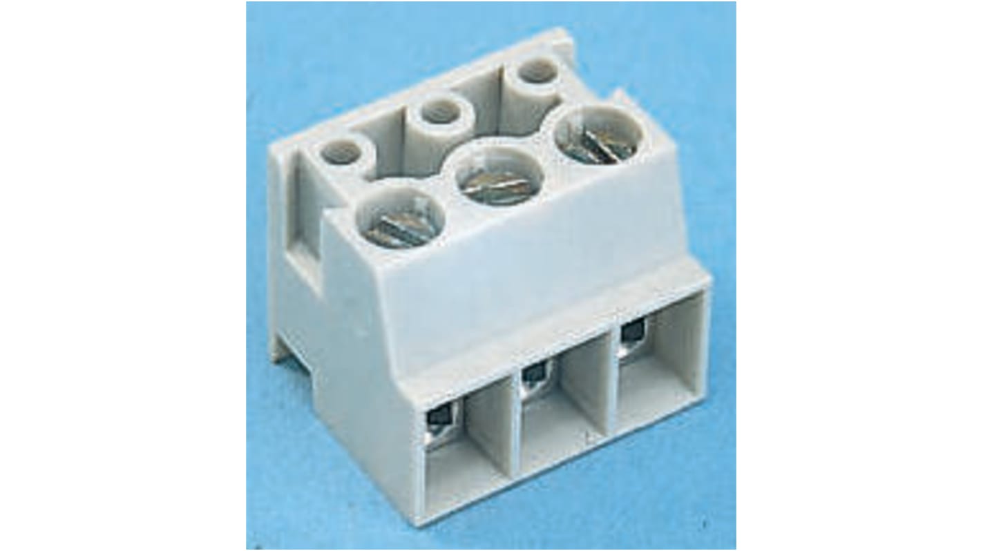 Wieland 8142 Series PCB Terminal Block, 6-Contact, 5mm Pitch, Cable Mount, 1-Row, Screw Termination