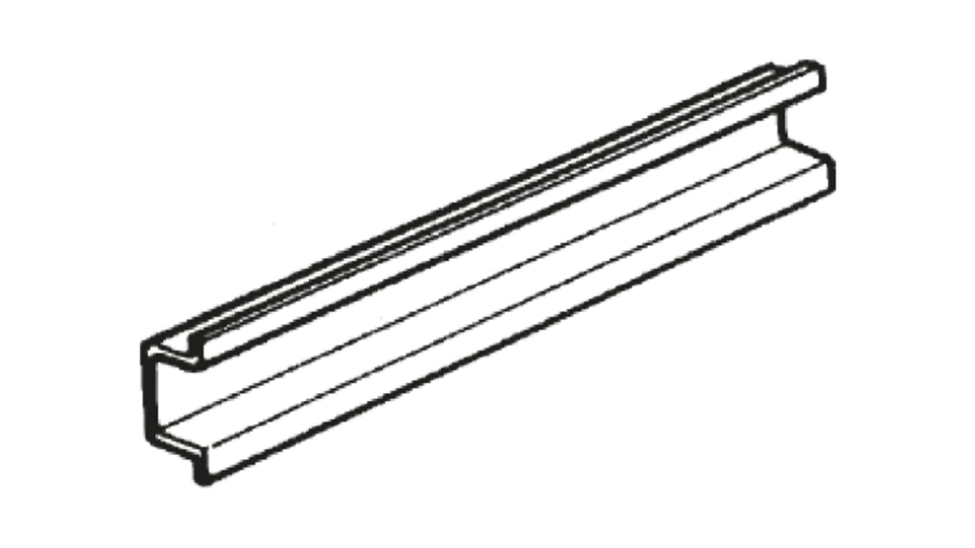 Legrand Steel Unperforated DIN Rail, Top Hat Compatible, 180mm x 7.5mm