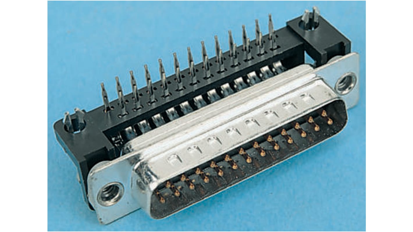 Amphenol ICC FCC17 9 Way Right Angle Through Hole D-sub Connector Plug, with 4-40 UNC Threaded Inserts, Boardlocks