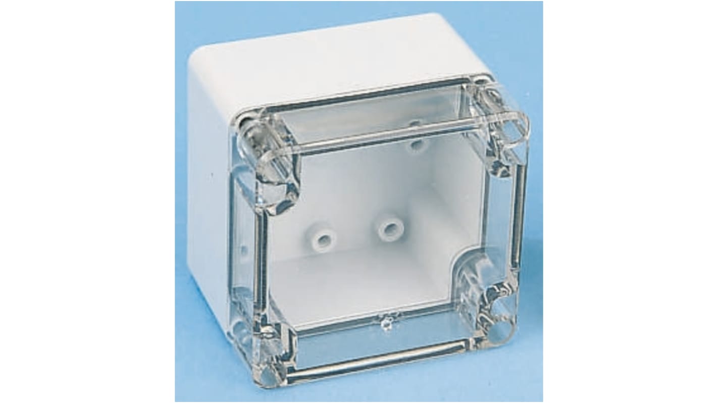 Fibox Euronorm II Series Grey Polycarbonate Enclosure, IP66, IP67, Grey Lid, 122 x 120 x 95mm