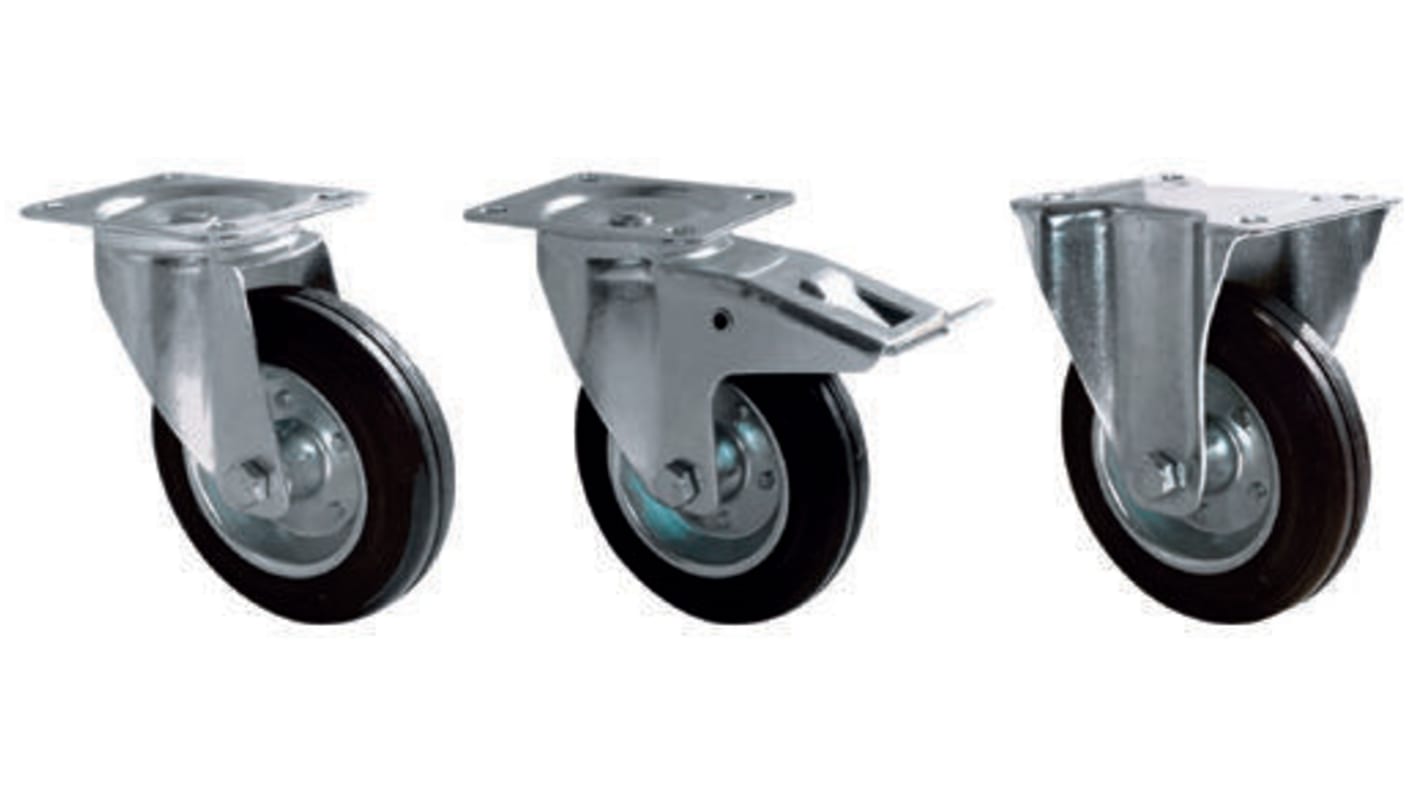 Guitel Hervieu Braked Swivel Castor Wheel, 200kg Capacity, 200mm Wheel