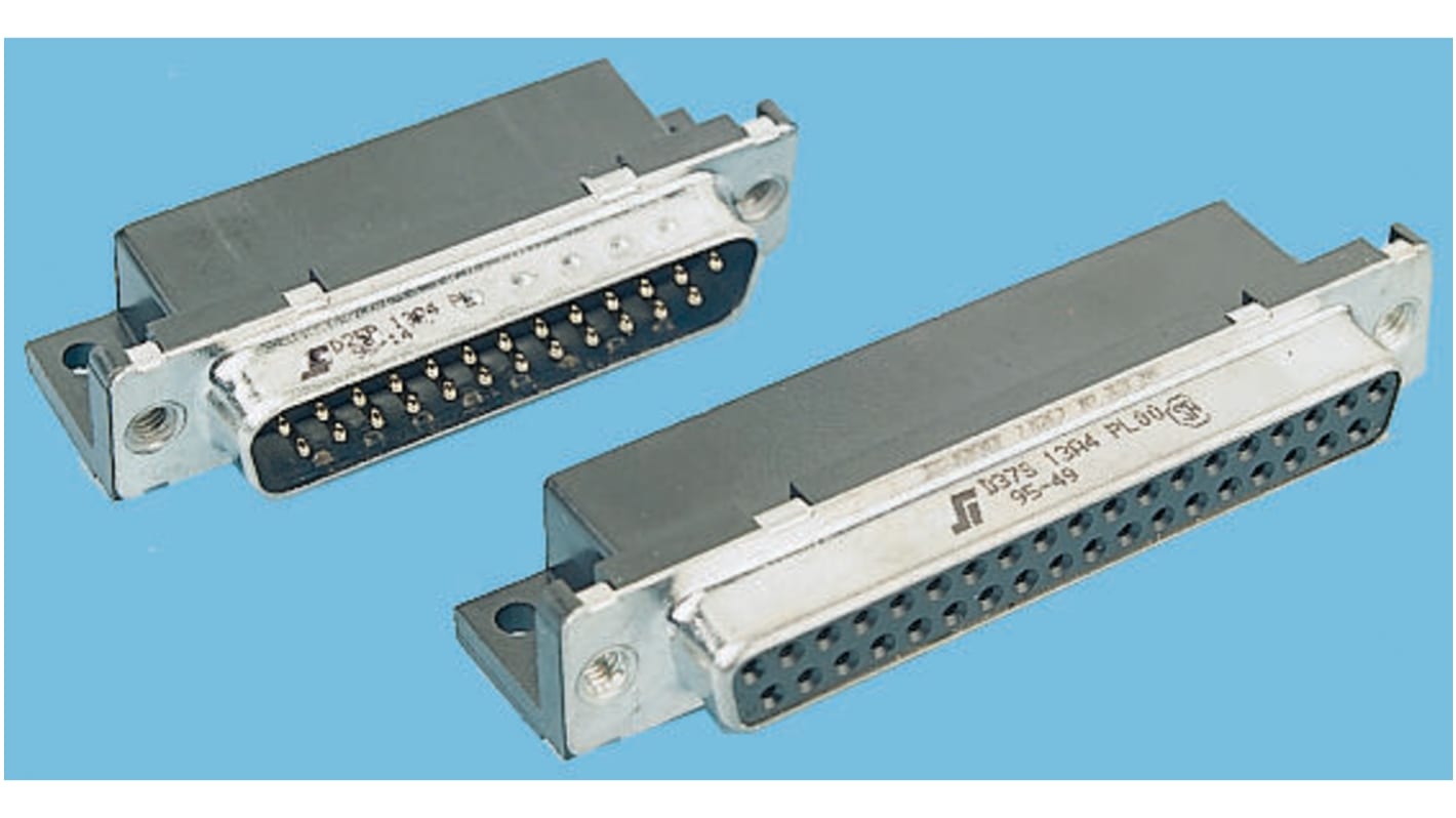 Amphenol Communications Solutions Delta D 25 Way Right Angle Through Hole D-sub Connector Plug, 2.76mm Pitch, with M3