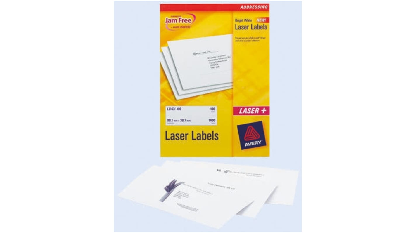 Avery White Adhesive Address Label Sheet, Pack of 100