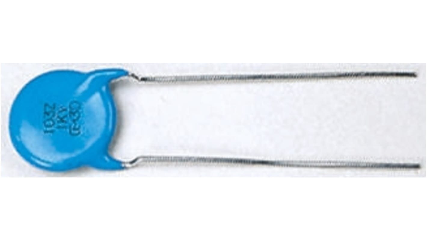 Murata Single Layer Ceramic Capacitor SLCC 1nF 6.3kV dc -20 → +80% E Dielectric, DEC, Through Hole +85°C Max Op.