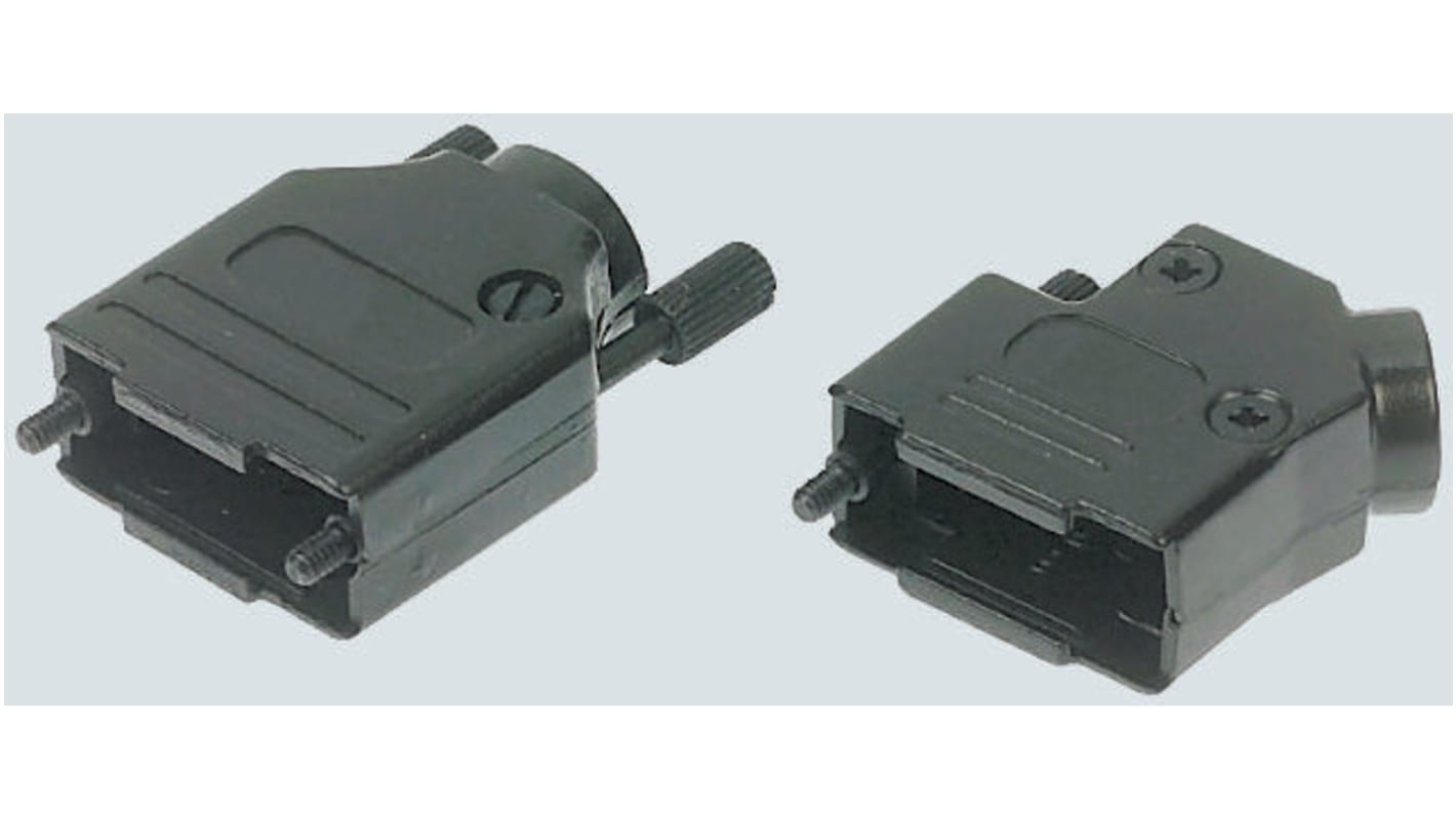MH Connectors MHD45PPK Series ABS Angled D Sub Backshell, 25 Way, Strain Relief