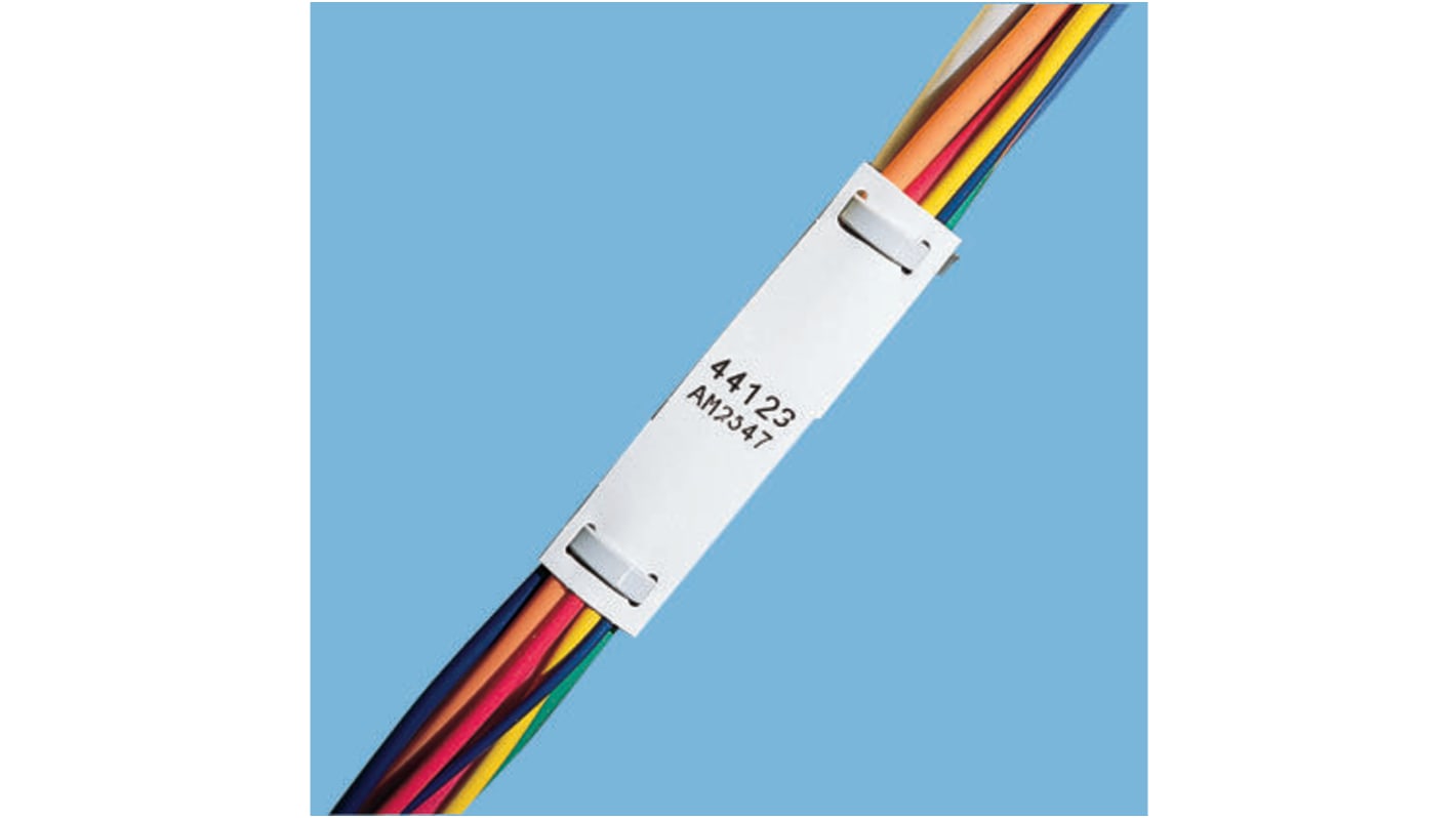 Brady R4310 White Cable Labels, 12mm Width, 50mm Height, 100 Qty
