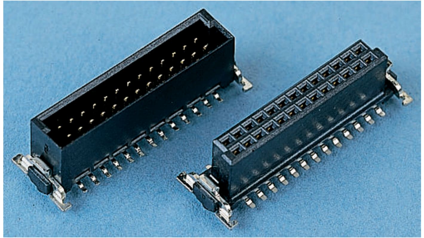 ERNI SMC Series Straight Surface Mount PCB Socket, 80-Contact, 2-Row, 1.27mm Pitch, Solder Termination