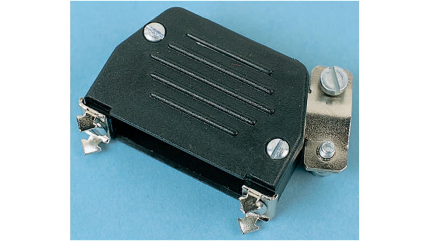 MH Connectors 37针D-Sub外壳, 热塑性塑料壳体, 斜角，直向, C尺寸, 黑色, MHED系列