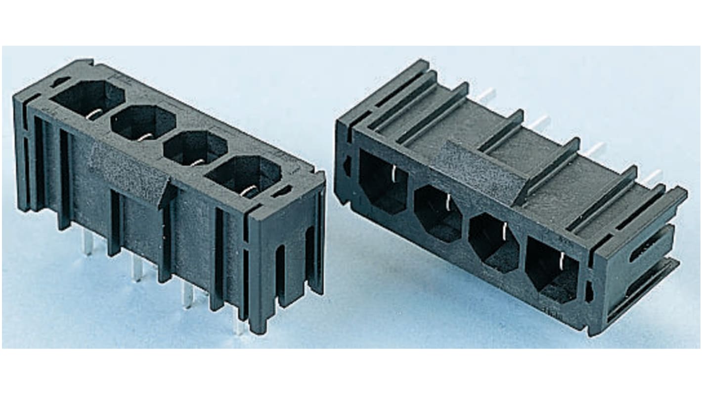 Conector macho para PCB Ángulo de 90° Molex serie Sabre de 2 vías, 1 fila, paso 7.5mm, para soldar, Montaje en orificio
