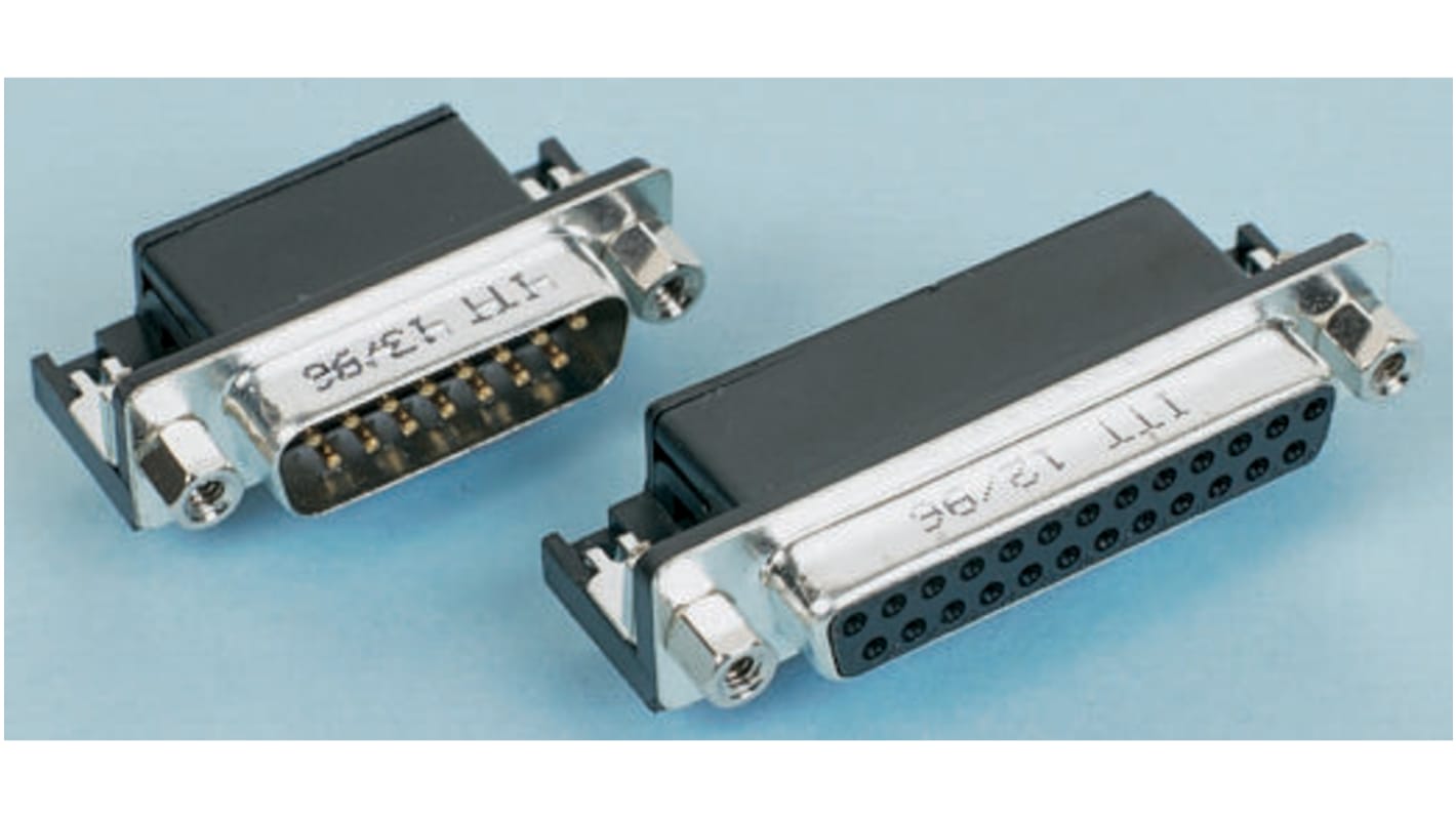ITT Cannon DB25针母座, 直角, THT安装, 焊接端接, 5.0A, ZD系列