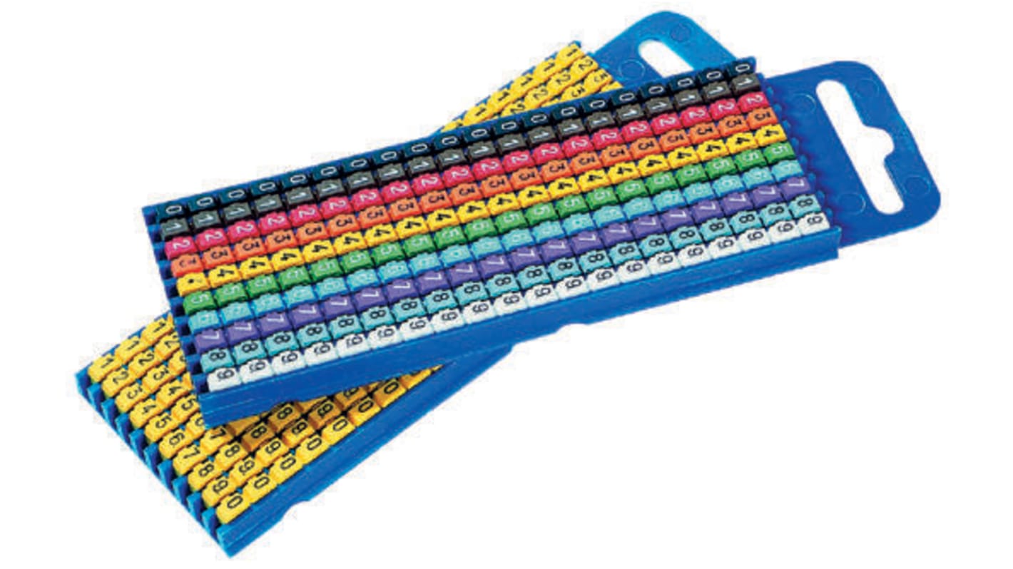 HellermannTyton WIC1 Snap On Cable Markers, White, Pre-printed "9", 2 → 2.8mm Cable, 561-01699 WIC1-9-PA66-WH