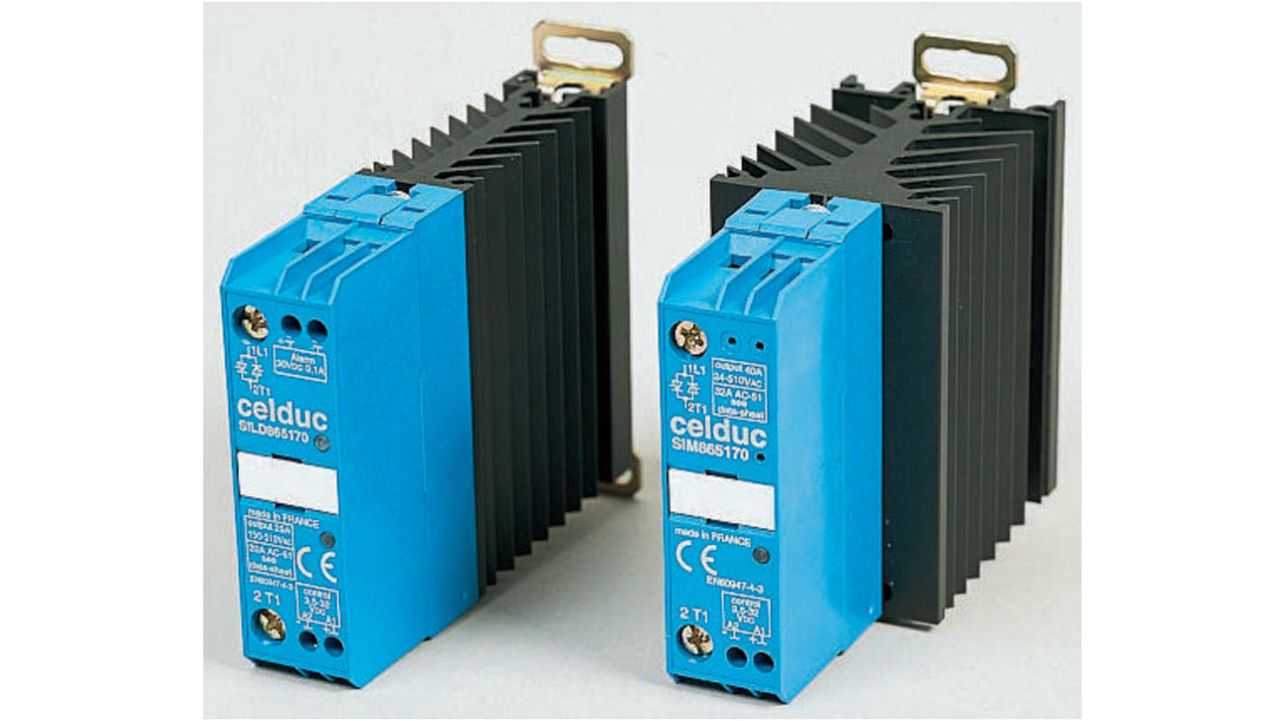 Celduc SILD Series Solid State Relay, 32 A Load, DIN Rail Mount, 510 V rms Load, 32 V dc Control