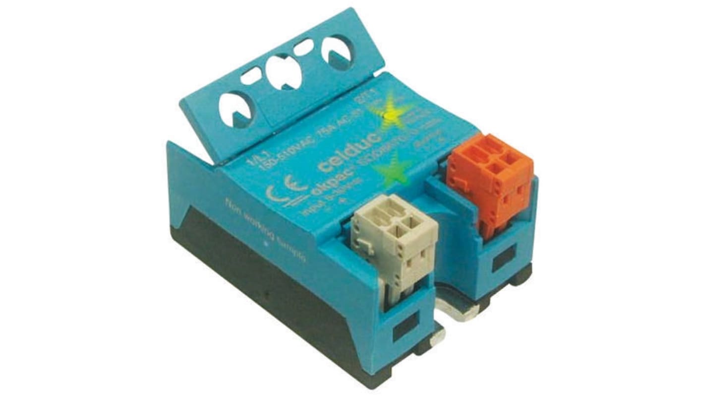 Celduc SOD Series Solid State Relay, 50 A Load, Panel Mount, 275 V Load, 30 V Control