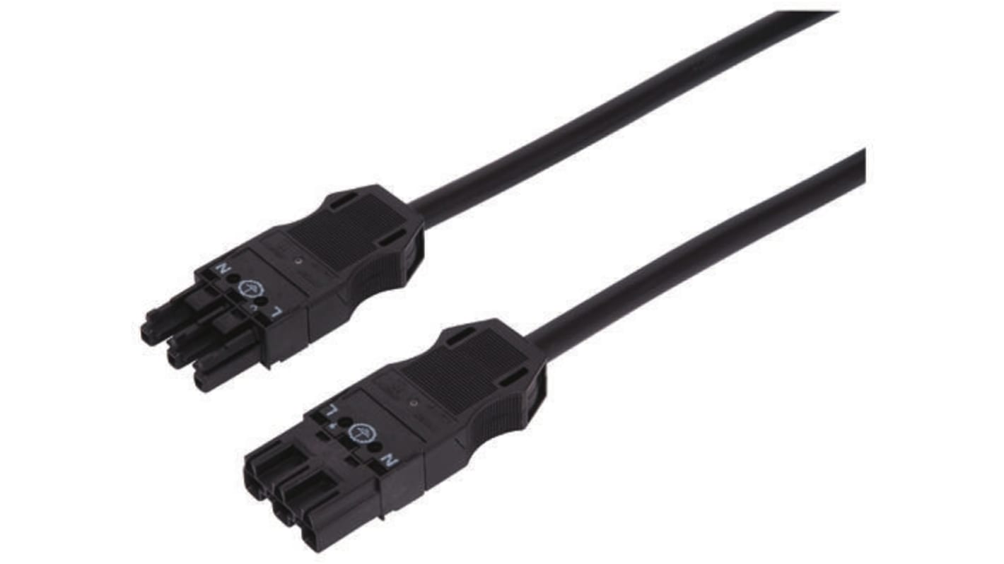 WAGO Straight WINSTA Socket to Straight WINSTA Plug Power Cord, 3m