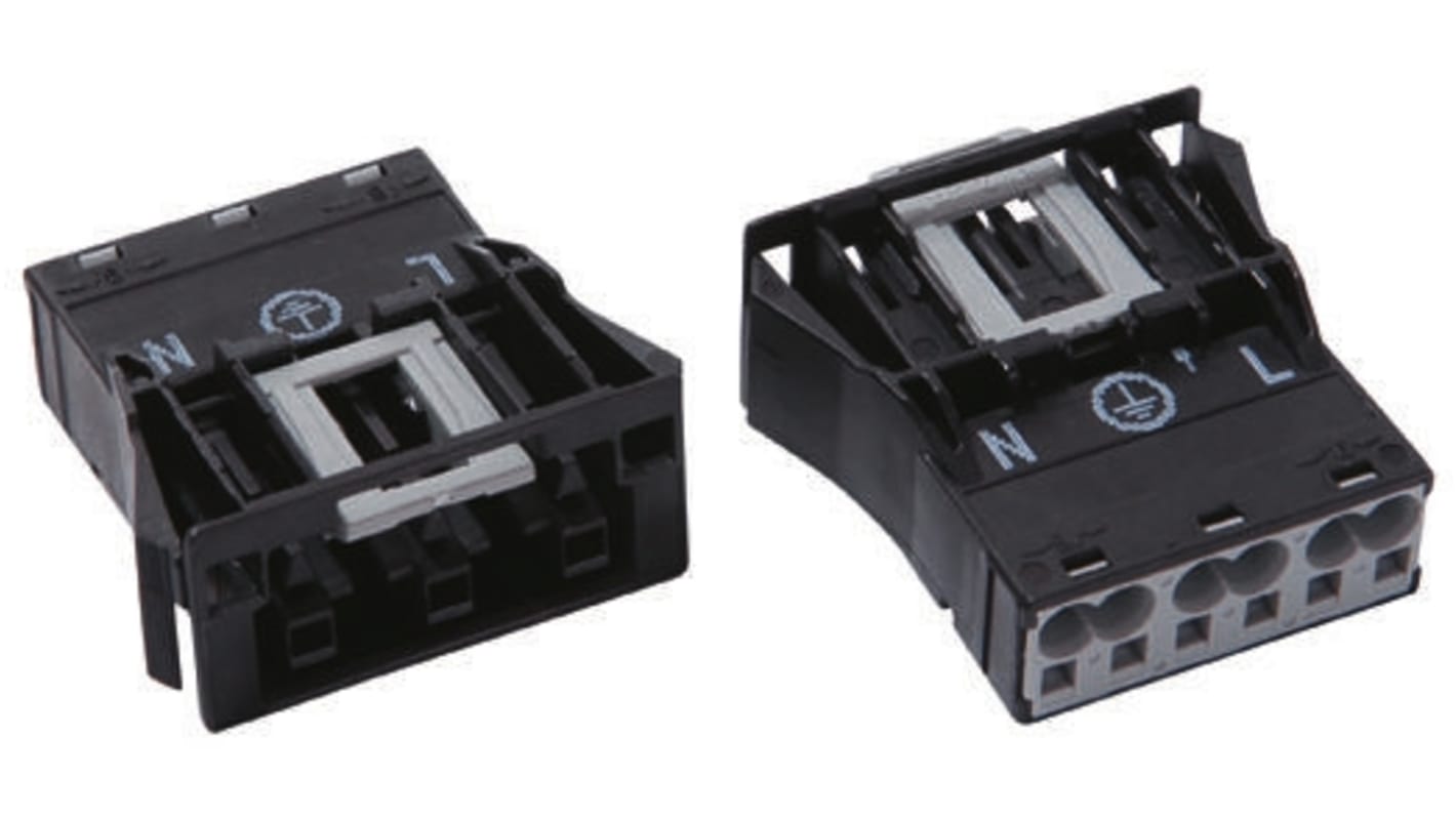 WAGO Lighting Connector, 25A, Female, 770-703 Series, 3 Contacts