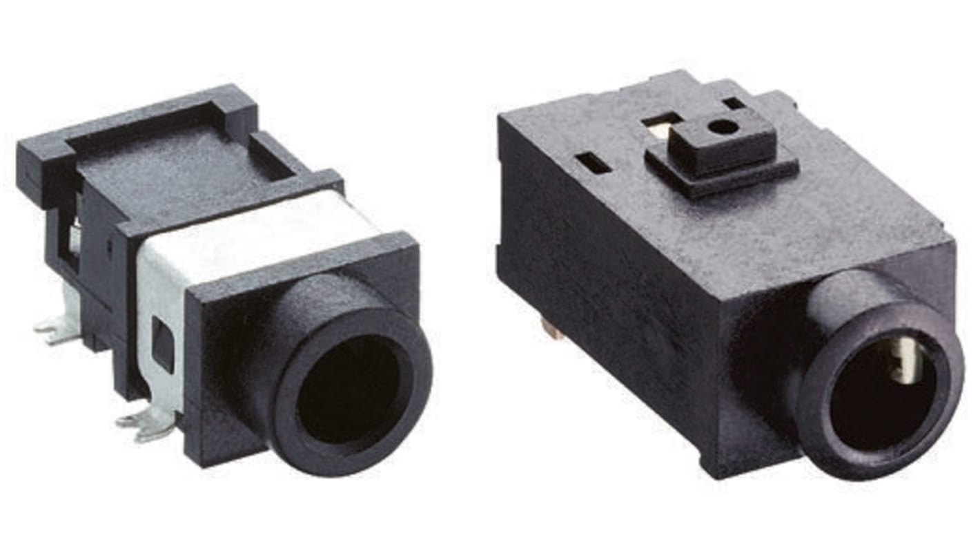 Lumberg Jack Connector 3.5 mm Through Hole Stereo Socket, 4Pole 1A