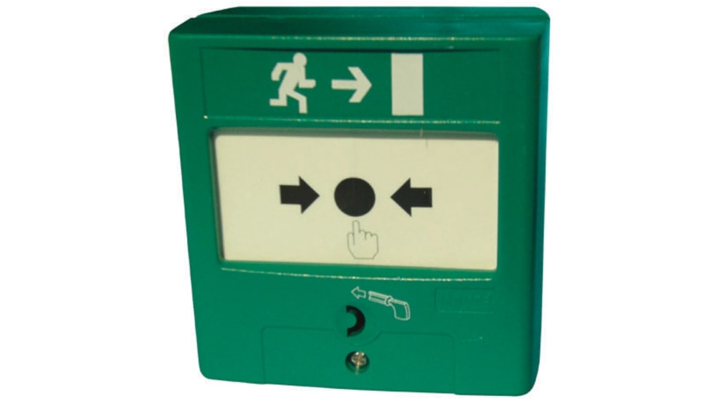 Legrand Green Fire Alarm Call Point, Key Switch Operated, Resettable, Mains-Powered