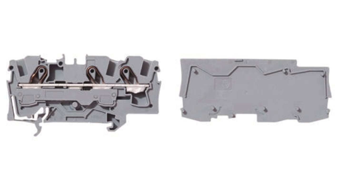 Morsettiera passante WAGO, Grigio, livello Singolo, , 41A