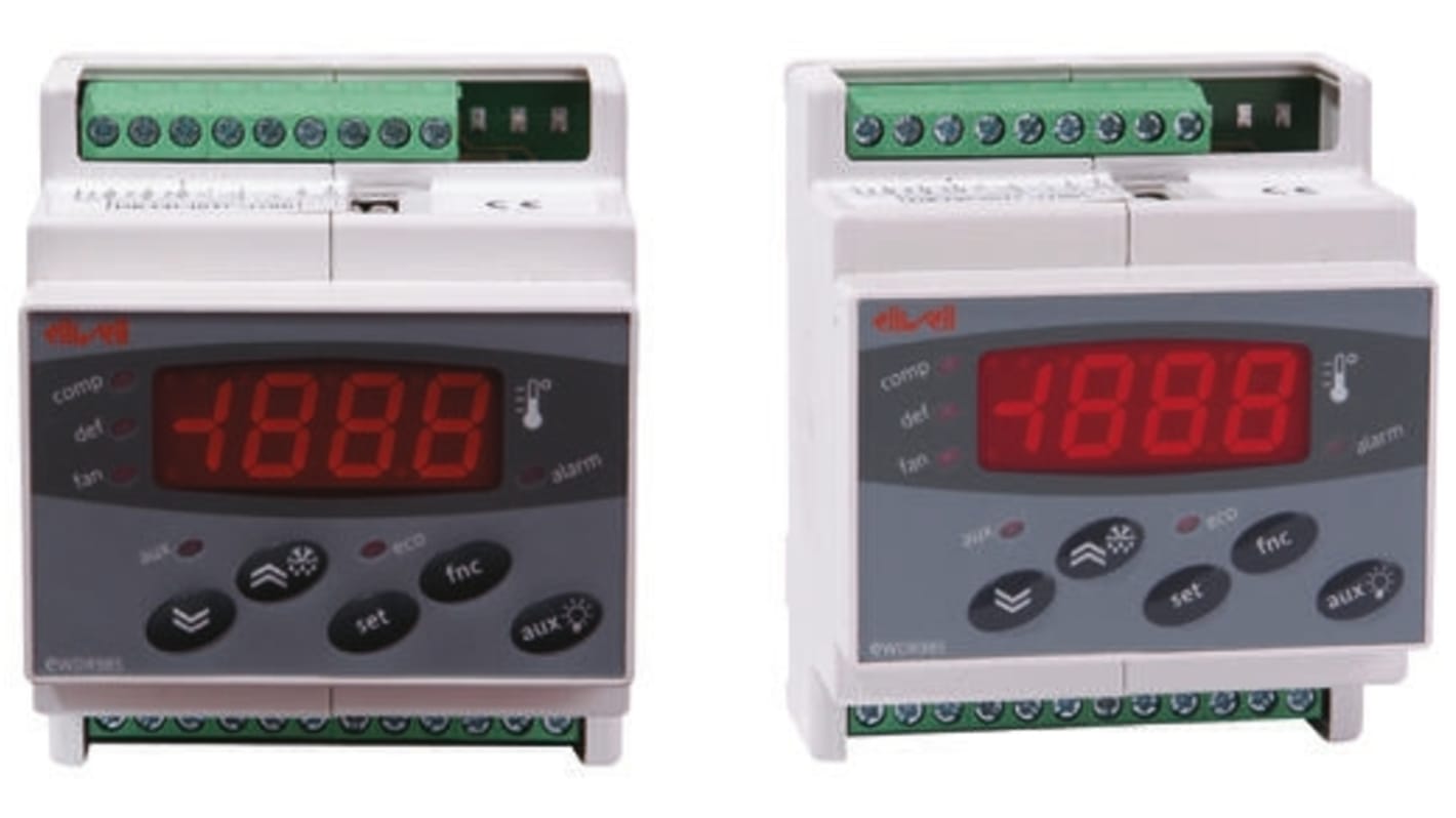 Controlador de temperatura ON/OFF Eliwell serie DR 985, 70 x 85mm, 230 V ac Termopar de tipo K