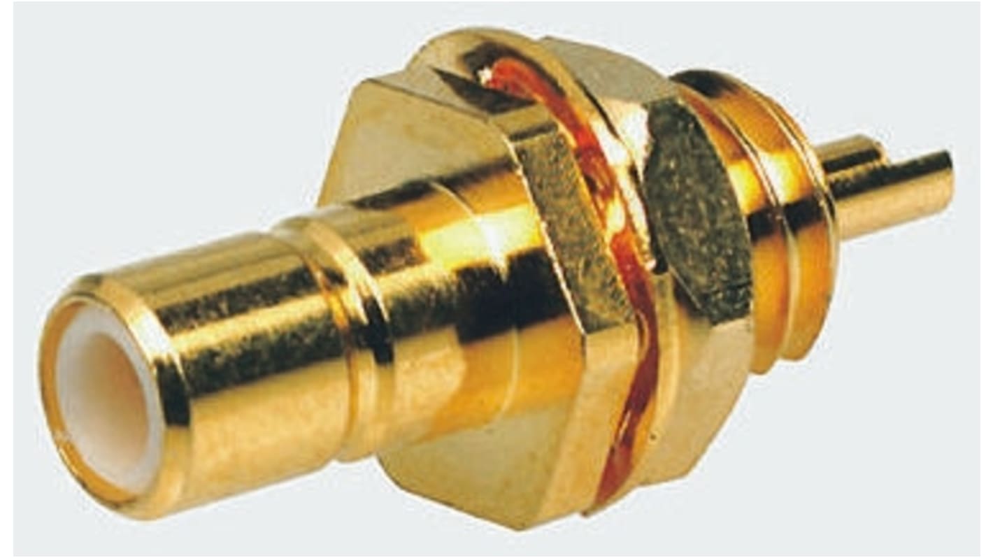 TE Connectivity, jack Panel Mount SMB Connector, 50Ω, Solder Termination, Straight Body