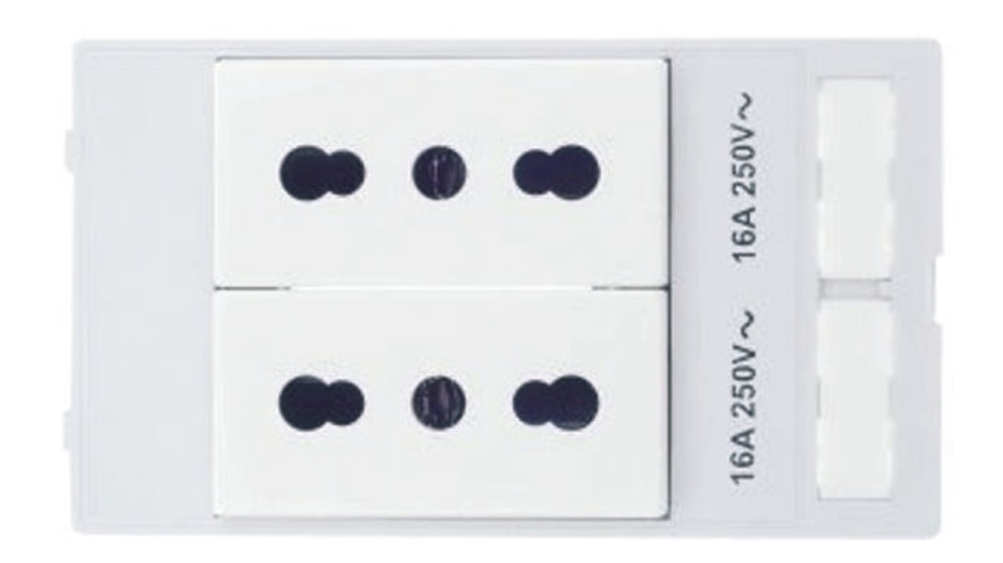HARTING Netzsteckverbinder Tafelmontage, 2P+E, Typ L - Italien, 250 V / 16A Grau, für Italien