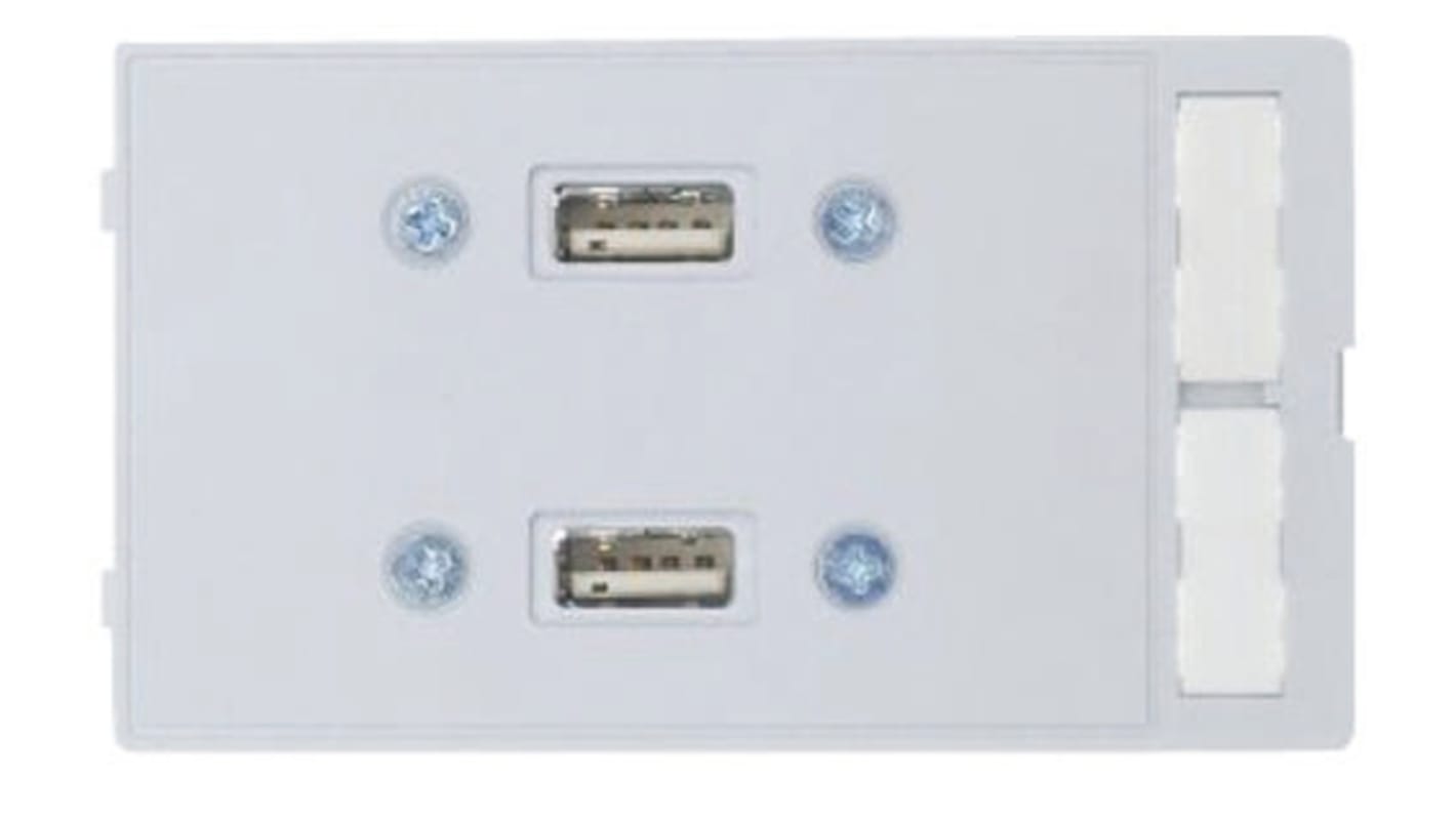 HARTING, Panel Mount, Socket- Dual Port Type A 2.0 USB Connector