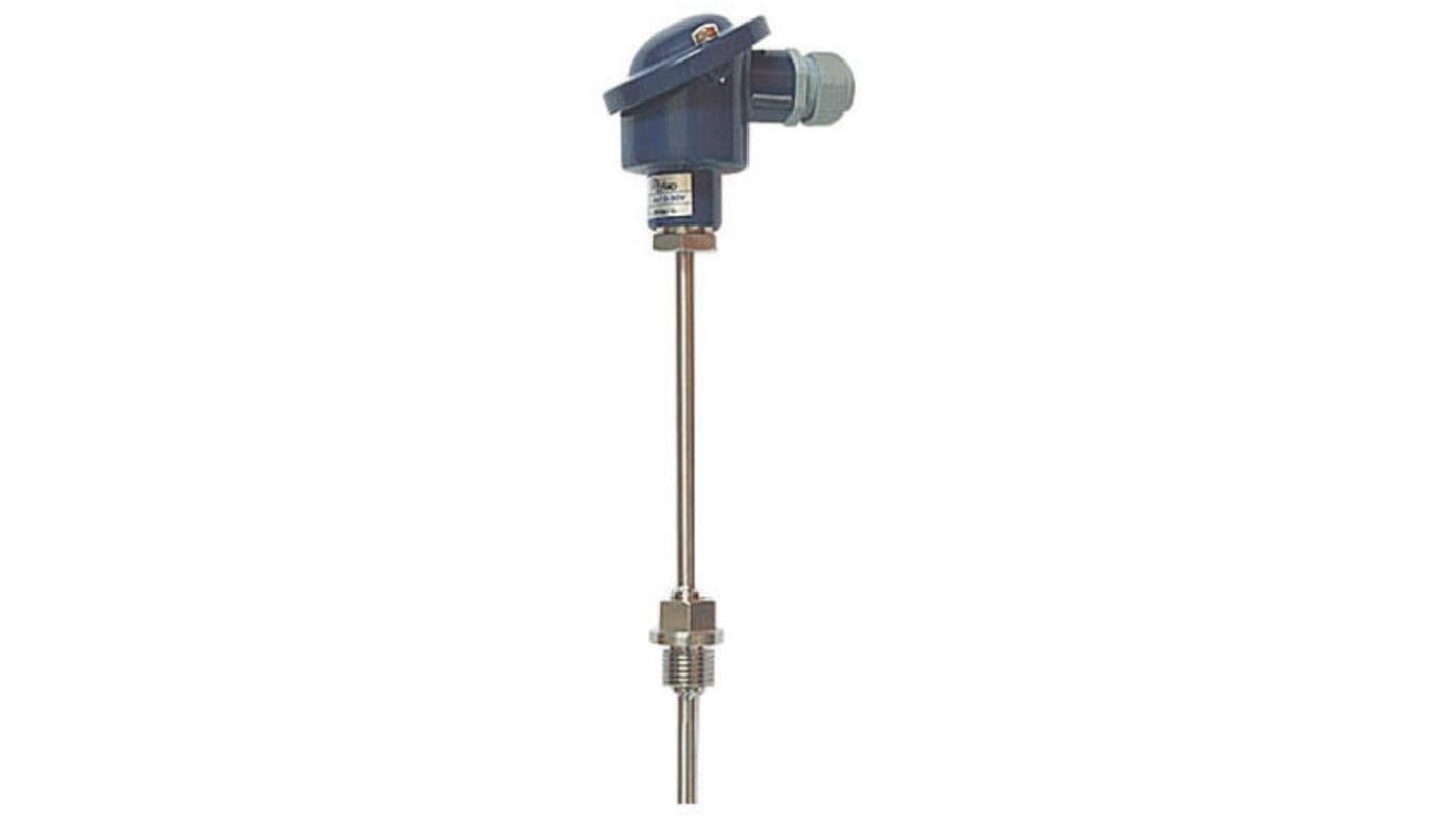 Jumo PT100 RTD Sensor, 9mm Dia, 250mm Long, 3 Wire, G1/2, Class B +260°C Max