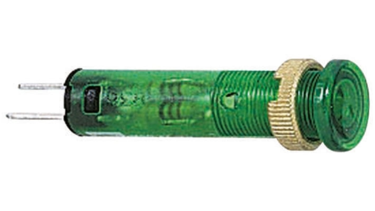 Schneider Electric Φ8mm按钮指示灯, 5V 直流, 绿色LED, IP40, IP65, 面板式