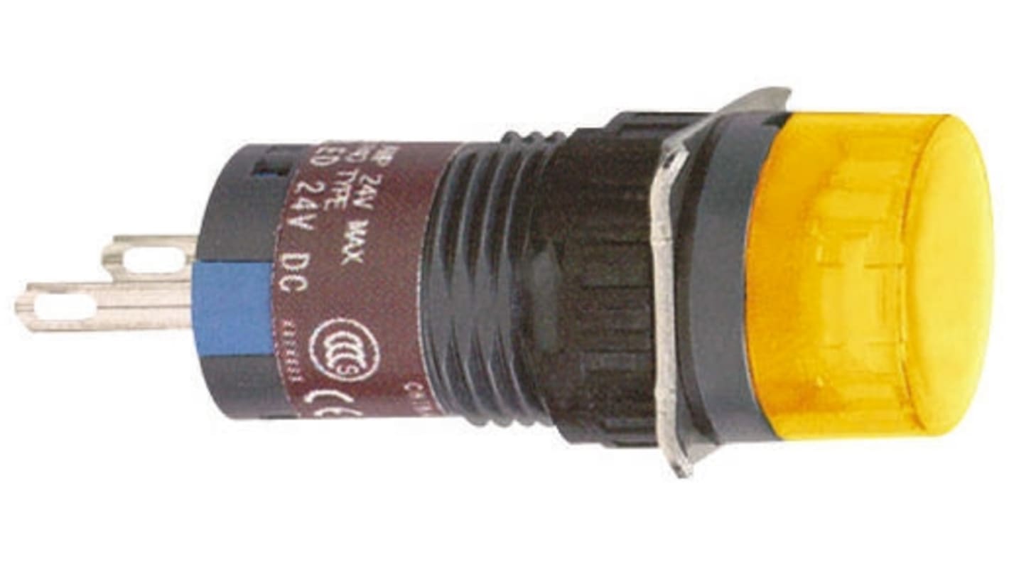 Schneider Electric, Harmony XB6, Panel Mount Orange LED Pilot Light, 16mm Cutout, IP65, 24V