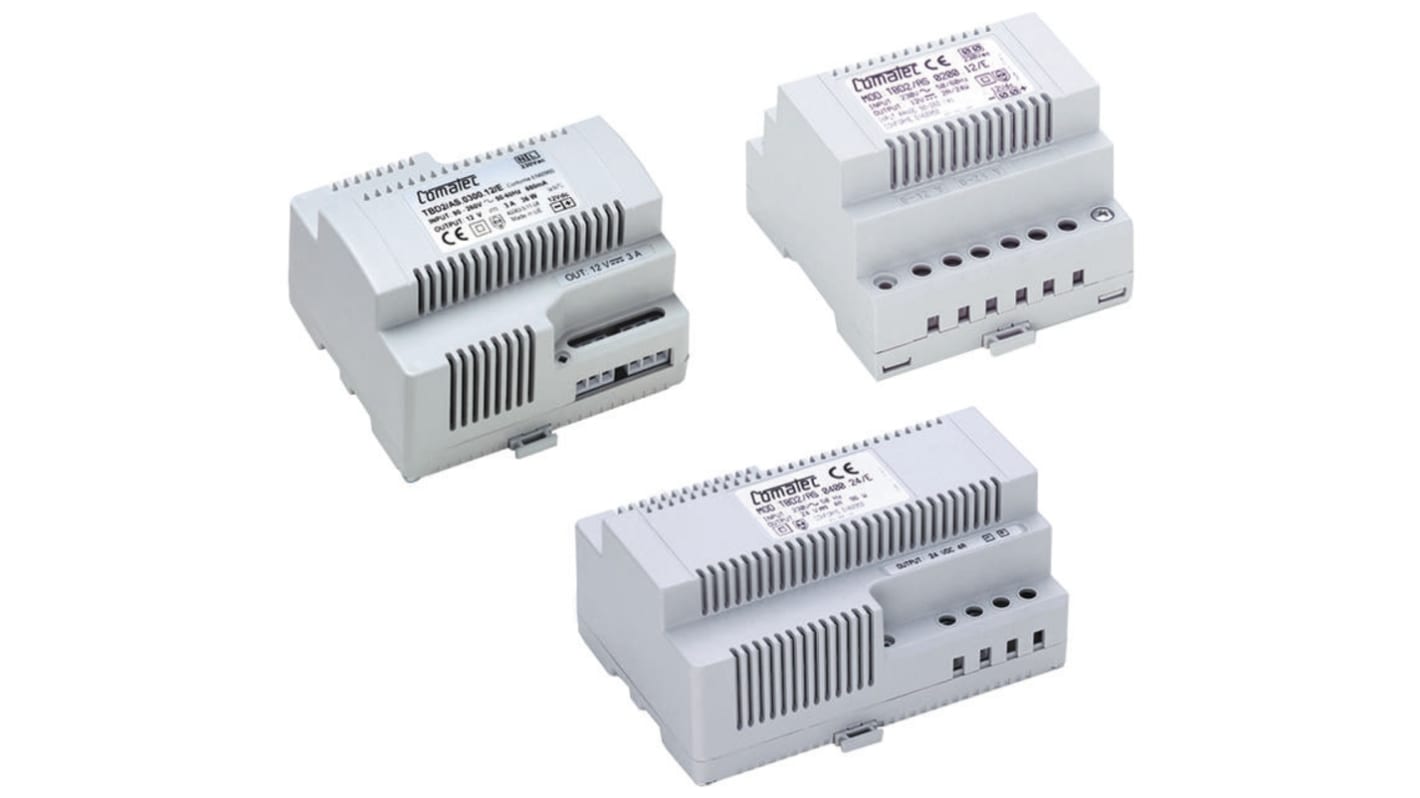 Comatec TBD2 Linear DIN Rail Power Supply, 230V ac ac Input, 12V dc dc Output, 500mA Output, 6W