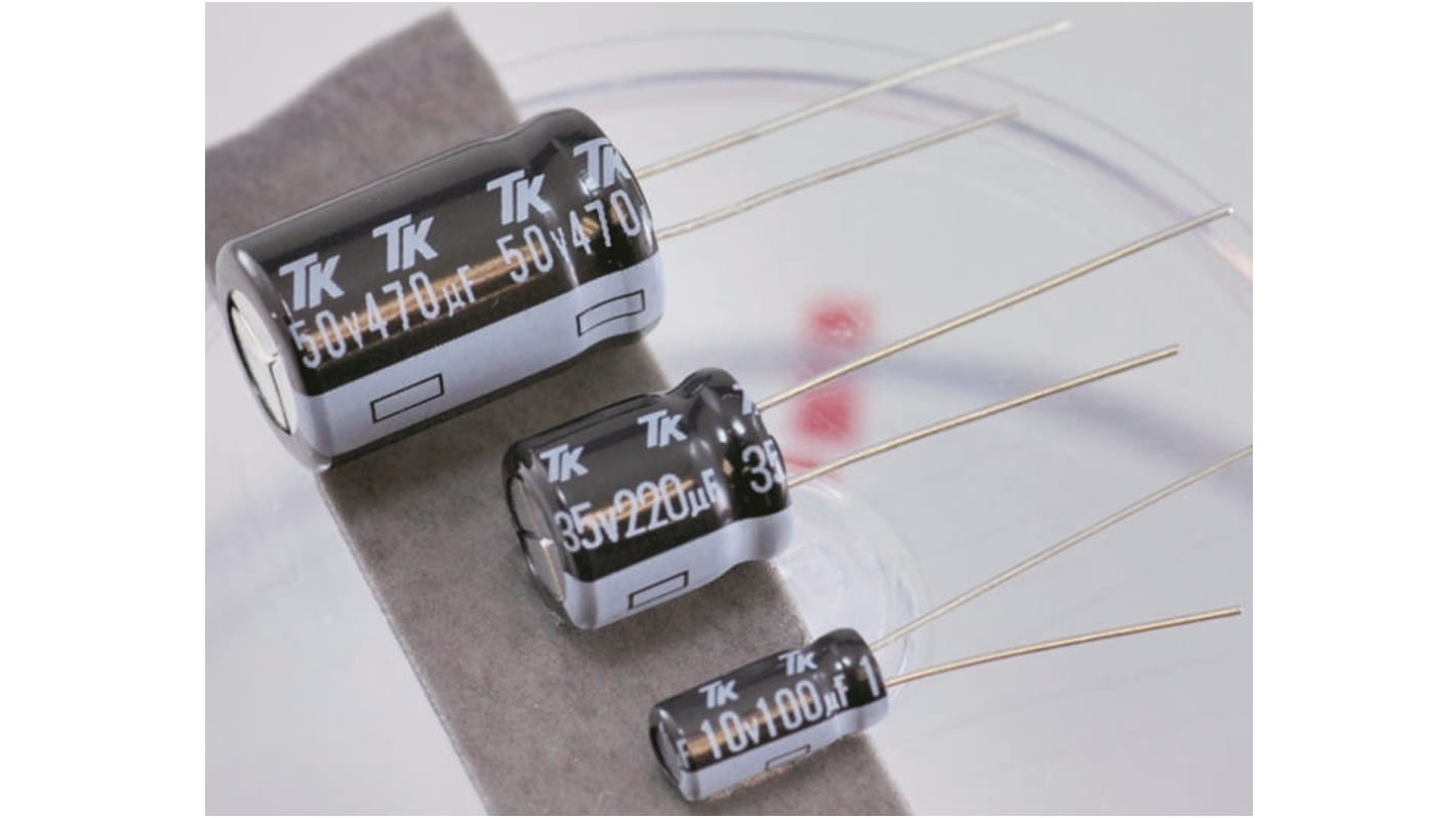 1HUTWE010M0 | 東信工業 1μF,50V dc コンデンサ, スルーホール