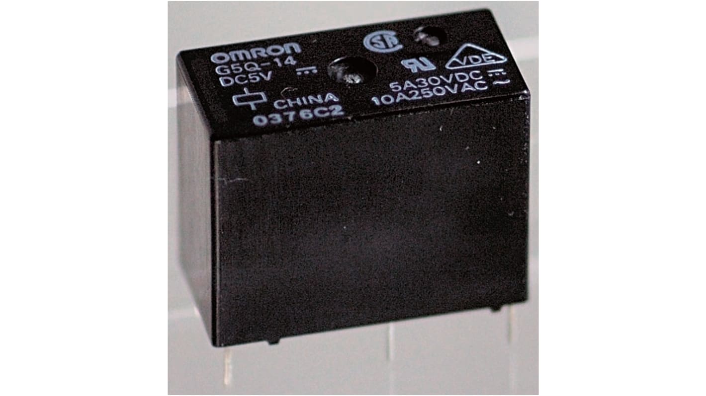 G5Q-1A DC5 | オムロン パワーリレー, 5V dc, SPST, 基板実装 | RS