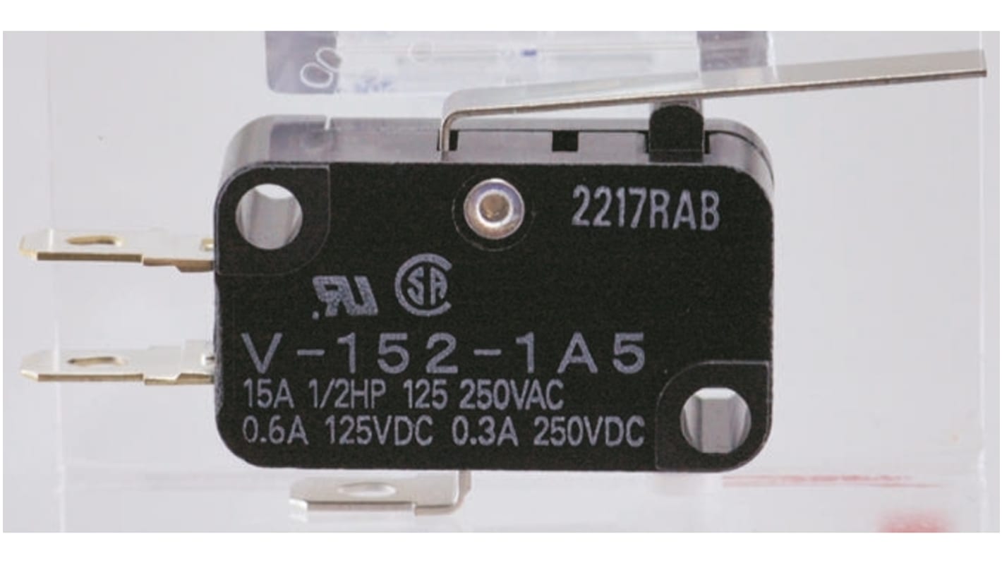 Microinterruttore, Omron, SP-CO, 10 A a 250 V c.a., IP40, Attacco rapido