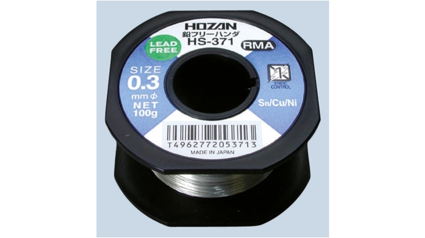 ホーザン 無鉛はんだ HS-371 ワイヤ形状 ワイヤ径 0.3mm 227°C ホーザン 無鉛はんだ HS-371 ワイヤ形状 ワイヤ径 0.3mm 227°C